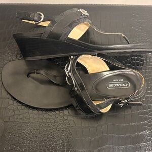 Coach Black Women's Wedge Sandals